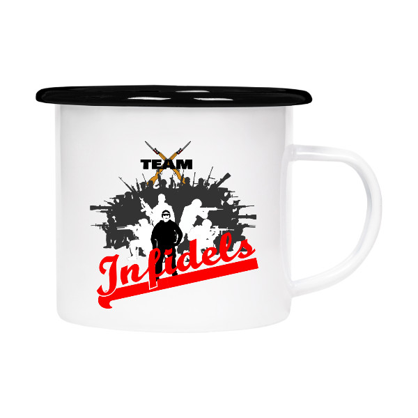 Plecháček - smaltový lem s potiskem Plecháček TEAM INFIDELS 